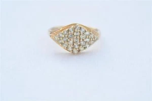 New 14k Yellow Gold Green Zircons Cluster Ring Size 8 - Picture 1 of 1