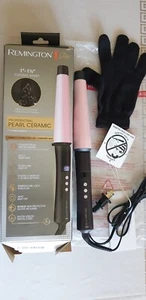 Remington Curling Wand Black Pink 1"-1.5" Pearl Ceramic Barrel 10 Heat Settings - Picture 1 of 3