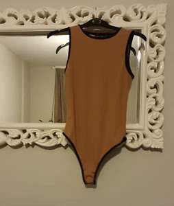 New Women I saw it first Brown & Black Bodysuit Size 8 - Picture 1 of 3