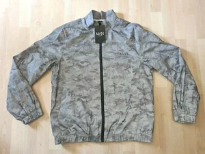 Boohoo Man Big & Tall Camo Reflective Track Jacket Silver Size Large L - NWT  - Picture 1 of 6