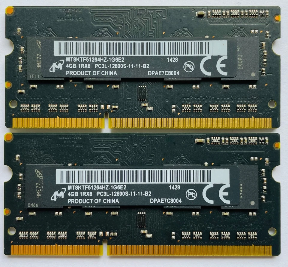 MICRON 2xRAM for Apple iMac 8GB (2x4) 1600MHz DDR3 SODIMM 204PIN - Image 1 of 1