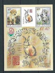 NEW ZEALAND 1999 CHINA 1999 PETS MINIATURE SHEET UNMOUNTED MINT, MNH - Picture 1 of 1