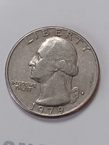 1979 Quarter Error Filled D excellent condition Cover