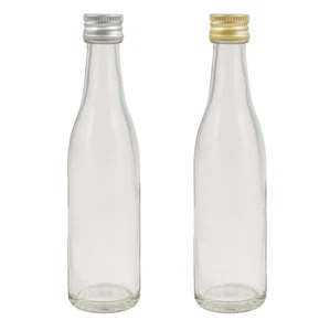 Mini botellas de vidrio, 50 ml, tapas de oro/plata, paquetes: 1-112, favoritos de boda, nuevas * - Imagen 1 de 8