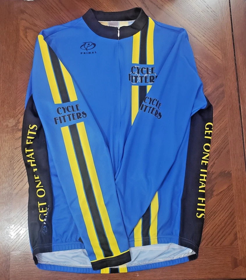 PRIMAL велосипеда Велоспорт износ куртка мужская XL синий YL молнии эластичной длинным рукавом карманы - Изображение 1 из 4