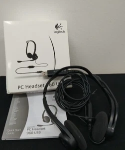 Logitech PC/Laptop Headset 960 USB - Box and Manual Included - NEW IN BOX - Picture 1 of 12