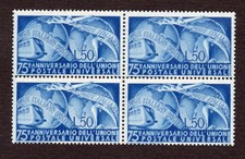 ITALIA - 1949 - 75° Anniversario Unione Postale Universale - QUARTINA NUOVA **