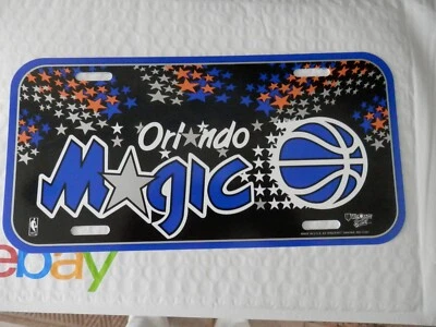Placa de licencia Orlando Magic nueva vintage NBA años 90 Shaq Penny años 90 1997 Foto 1 de 2