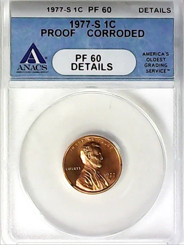 1977-S 1C Lincoln Memorial Cent Proof ANACS PF 60 DCAM 22soc0906 Cover