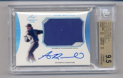ASHE RUSSELL 2015 LEAF TRINITY SPECTRUM 2 COLOR PATCH AUTO RC #2/5 BGS 9.5 10  - Image 1 of 2