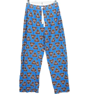 Emoji Pyjama Bottom Relax Comfy Happy Poop Funny Pants Trousers Boys Girl Size M - Picture 1 of 8