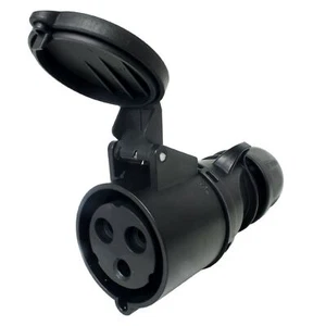 PCE 32amp 2P+E CEE Midnight Black Cable Mount Female Socket. Events IP44 223-6X - Bild 1 von 2