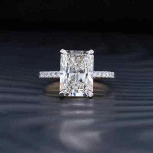 Certified Natural 3.5ct VS1 White Diamond 14K Rose Gold Engagement Ring For Wife - Picture 1 of 8