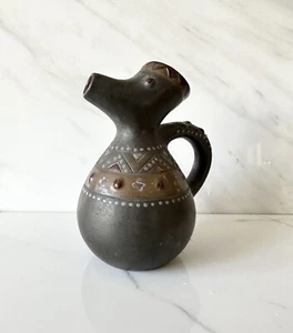 Ukrainian Home Decor, Small Glazed Pitcher, Zoomorphic, 5¾"x3½"x4½" - Picture 1 of 8
