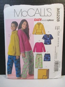 McCall's Pattern M5228 5228 Sz Boy Girl CJJ 10-12-14-16 Top Shorts Pants Blanket - Picture 1 of 10
