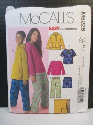 McCall's Pattern M5228 5228 Sz Boy Girl CJJ 10-12-14-16 Top Shorts Pants Blanket - Image 1 of 4