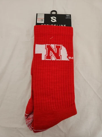 NWT - Strideline Men's Red Nebraska Huskers Socks - Size: M/L Cover