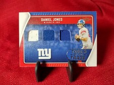 2021 Daniel Jones Triple Jersey Card Tools of the Trade #/75. N.Y. Giants 