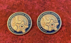 US SECRET SERVICE PINS UNITED NATIONS GENERAL ASSEMBLY 2024 / LOT OF TWO PINS - Bild 1 von 3