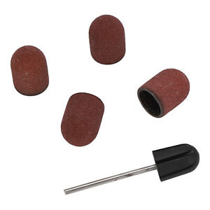120 Grit Nail Art Sanding Caps Manicure Polishing Grinding Band Nail Drill IDS
