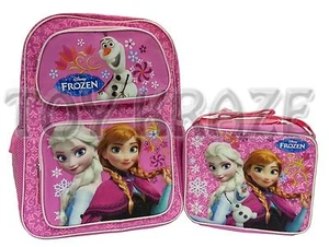 DISNEY'S FROZEN BACKPACK & LUNCH BOX SET! FLORAL PINK SCHOOL BOOK BAG 16" NWT - Picture 1 of 2