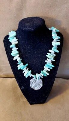 Collar Colgante Amazonita Azul Soft Surroundings 34" Ajustable - Nuevo Con Etiquetas Foto 1 de 3