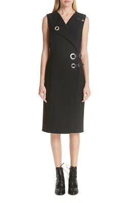 Vestido midi ALTUZARRA negro con ojal herrajes de cuero hebilla envolvente sintético 34 0 XS Foto 1 de 4