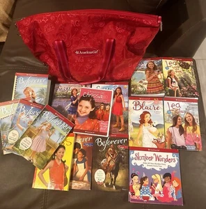 American Girl Large Pink Tote Duffle Bag Shoot For The Stars/ Books & Movie Lot - Picture 1 of 7
