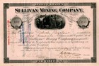 Sullivan Mining Co. - Stock Certificate - Mining Stocks