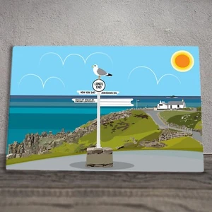 Lands End Ceramic Tile Picture Plaque Sign Nautical Wall Art By Kate Pearson - Picture 1 of 5