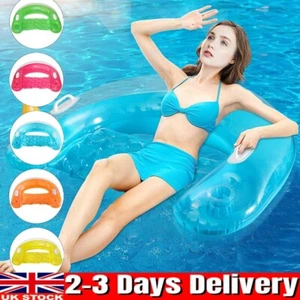 UK Inflatable Portable Floating Water Hammock Float Pool Bed Swimming Chair Toy - Picture 1 of 27