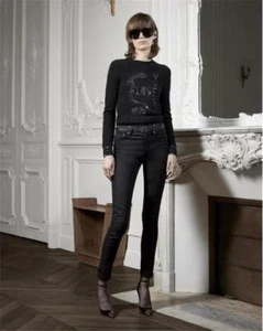 NWOT Saint Laurent Black Wool 'Love Yves 1975' Sequin Snake Sweater S $1090 - Picture 1 of 12