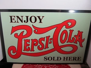 ENJOY Pepsi:Cola Sold Here Neuheit Blechschild ca. 18 x 12 Wandbilder!! GUC - Bild 1 von 4