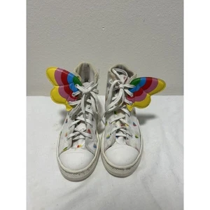 Stella Mccartney Kids Wings White With Hearts Rainbow High-Top sneakers Size 2 - Picture 1 of 8