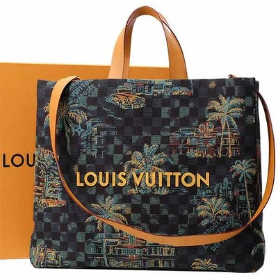 Louis Vuitton N00218 Shopper Tote MM Marina Miami Jacquard Cotton Tote 73112 r3_ - Image 1 of 4
