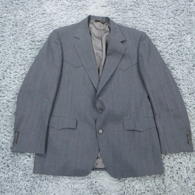 Vintage Warren Sewell Jacket Mens 42 R Gray Polyester Western Blazer USA Made * - Image 1 of 4