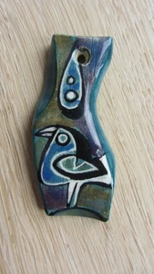PENDENTIF , EN CÉRAMIQUE EMAILLE , ANNÉE 50 , VALLAURIS , QUIMPER , ESPELT.. - Picture 1 of 5