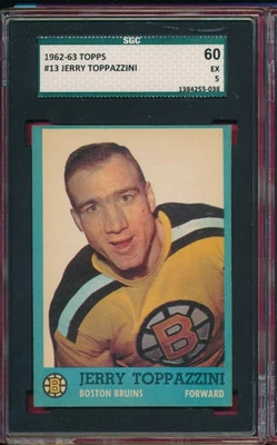 1962-63 TOPPS HOCKEY NHL #13 Jerry Toppazzini SGC 60 (5) Ex - Image 1 of 2
