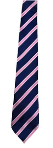 Chaps 100% Silk Repp Tie, Red Label, Ribbed Blue(only) & White/Pink, Dad To Be - Picture 1 of 11