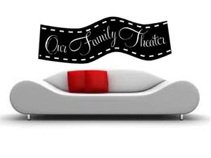 Our Family Theater decalcomania vinile decorazione casa 11" x 31" - Foto 1 di 1