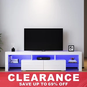 ELEGANT 1800mm TV Cabinet White Entertainment Center Stand Woodon Furniture - Picture 1 of 13