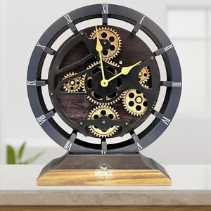 The Gears Uhr CANADA LINE TISCHUHR RUND (HYBRIDWAND) 10 ZOLL VINTAGE SCHWARZ - Bild 1 von 12