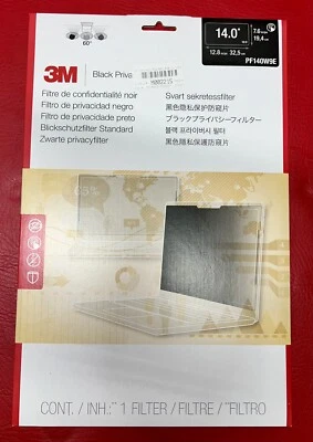 NEW 3M Black Privacy Filter For 14" Screen PF140W9E-Sealed - Image 1 of 2