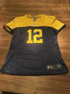 Nike Womens Green Bay Packers Throwback Jersey (Medium) Aaron Rodgers On Field