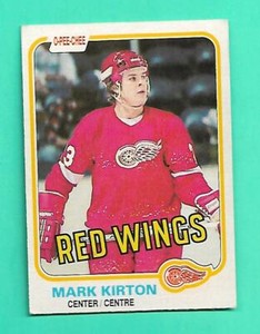 (1) MARK KIRTON 1981-82 O-PEE-CHEE # 90 RED WINGS ROOKIE EX/EX+ CARD  (V4864)