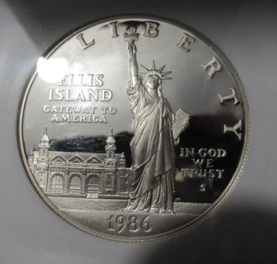 1986-S Statue of Liberty Silver Dollar $1 NGC PF69 Ultra Cameo, Box, Ideal Gift - Image 1 of 4