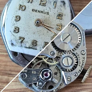 Benrus AB 5 15 Jewel Running Vintage Swiss Watch Movement Part Numbered back WP3 - Picture 1 of 11