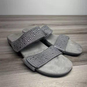 Vionic Samoa Sandals Womens Size 11 Gray Adjustable Orthotic Arch Support Slides - Picture 1 of 13