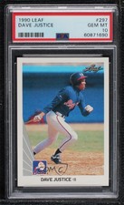 1990 Leaf David Justice #297 PSA 10 GEM MT Rookie RC