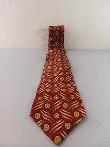 Robert Talbott  Omaggio Silk Tie Red  Gold Geometric Men Necktie USA - Picture 1 of 5